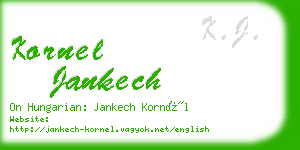 kornel jankech business card